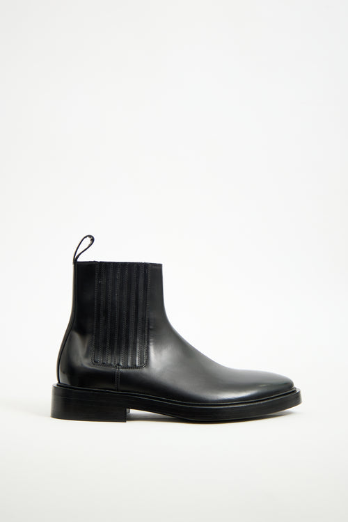 Balenciaga Black Leather Ankle Boot