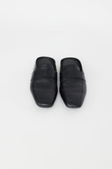 Balenciaga Black Leather City Sabot Mule