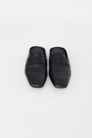 Balenciaga Black Leather City Sabot Mule