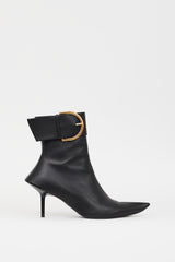 Balenciaga Black Leather Essex Bootie