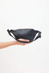 Balenciaga Black Leather Logo Belt Bag
