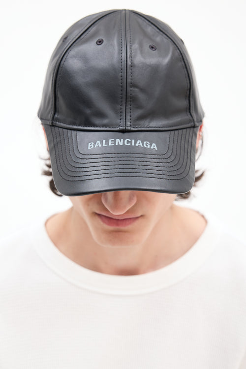 Balenciaga Leather Logo Cap