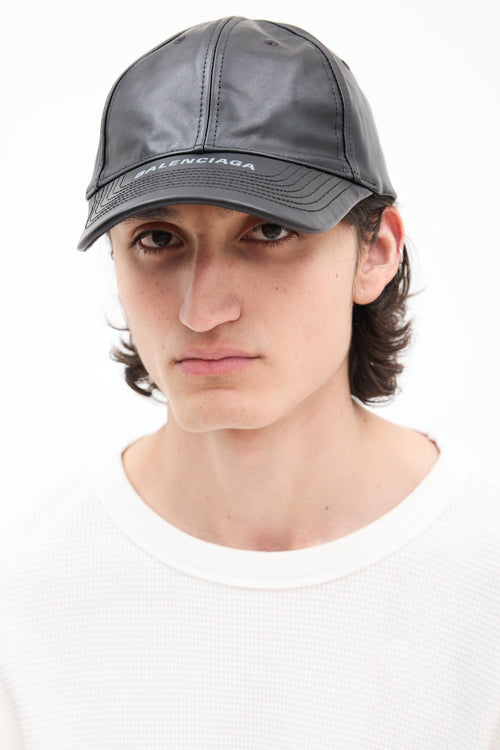 Balenciaga Leather Logo Cap