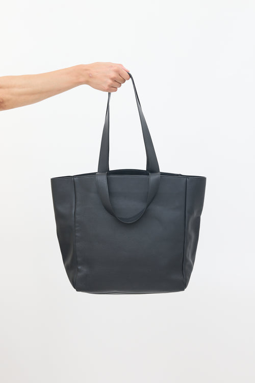 Balenciaga Black Leather Logo Tote Bag