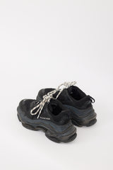 Balenciaga Black Leather & Mesh Triple S Sneaker