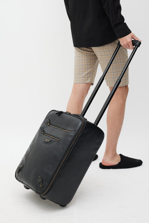 Balenciaga Black & Gold Leather City Suitcase