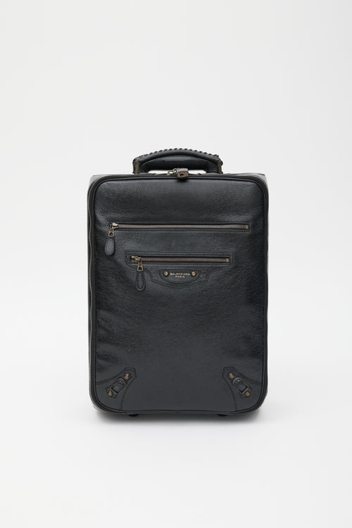 Balenciaga Black & Gold Leather City Suitcase