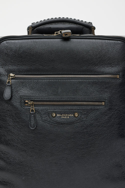 Balenciaga Black & Gold Leather City Suitcase