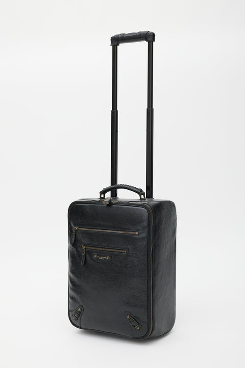 Balenciaga Black & Gold Leather City Suitcase
