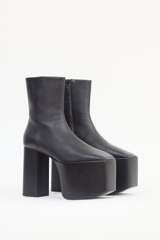 Balenciaga Black Leather Platform Boot