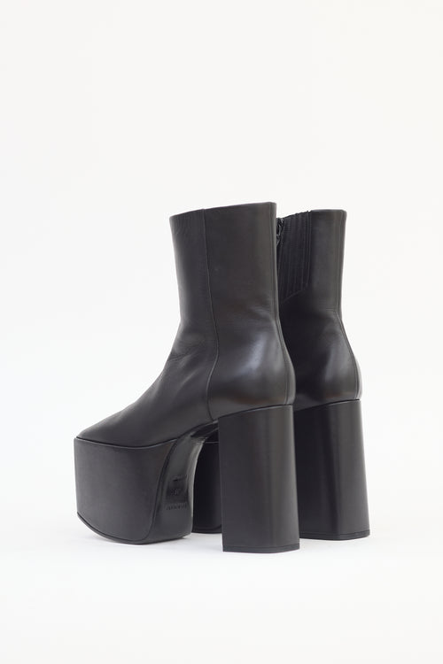 Balenciaga Black Leather Platform Boot