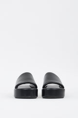 Balenciaga Black Rise Leather Platform Slide