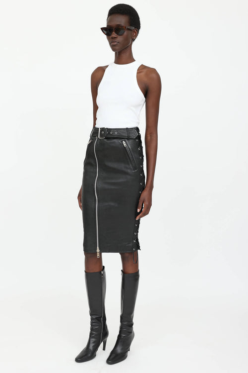 Leather Midi Skirt