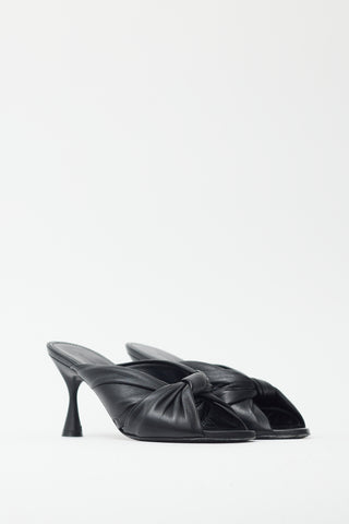 Balenciaga Black Leather Twist Mule