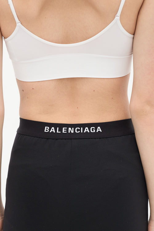 Balenciaga Black Logo Waistband Legging