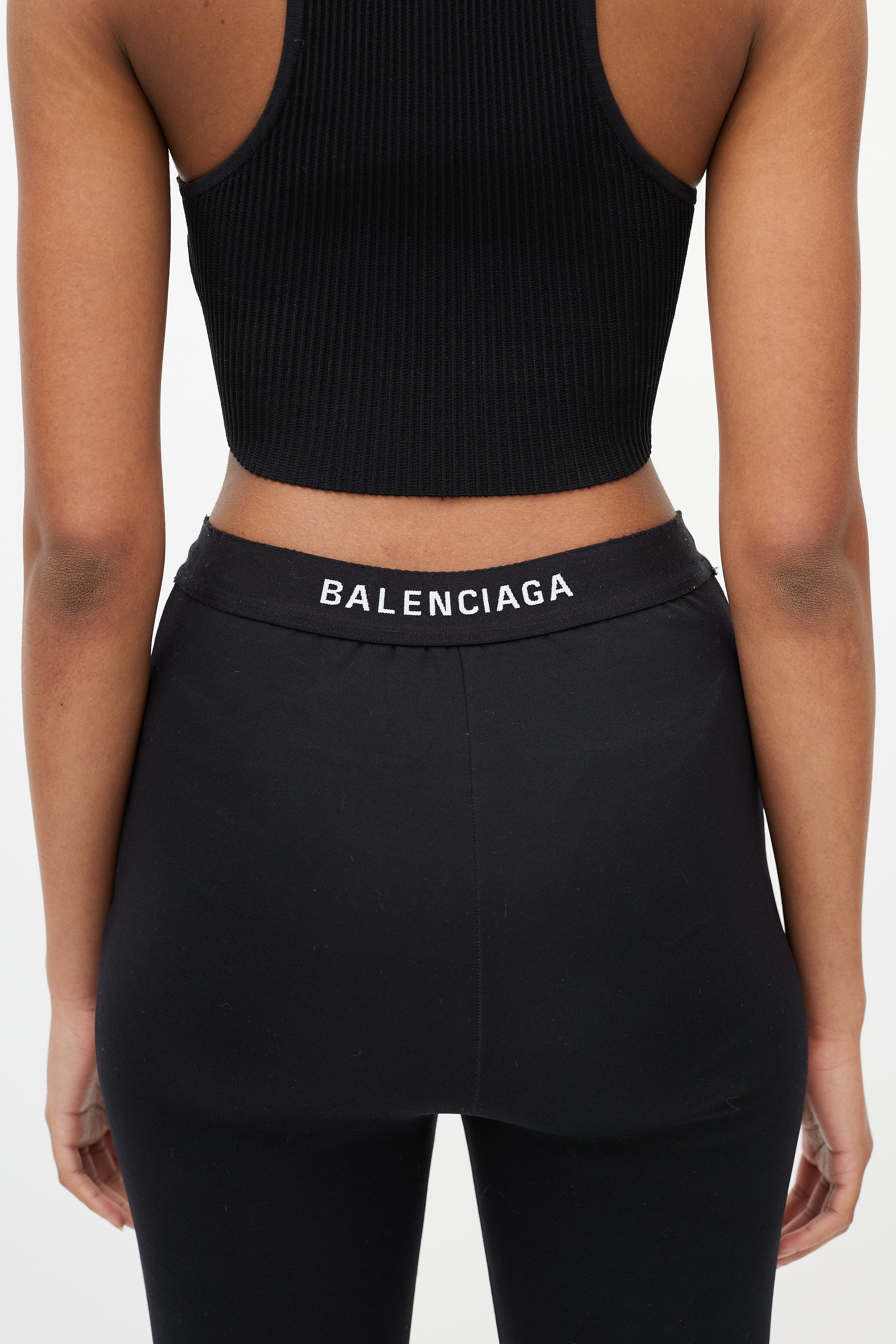 Balenciaga // Black High Waisted Zip Pocket Logo Legging – VSP
