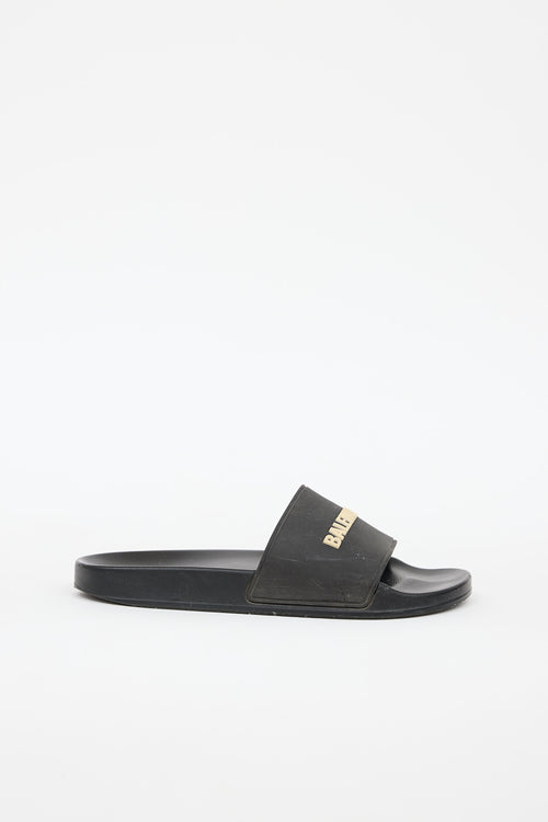 Balenciaga Logo Pool Slide