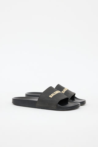 Balenciaga Logo Pool Slide