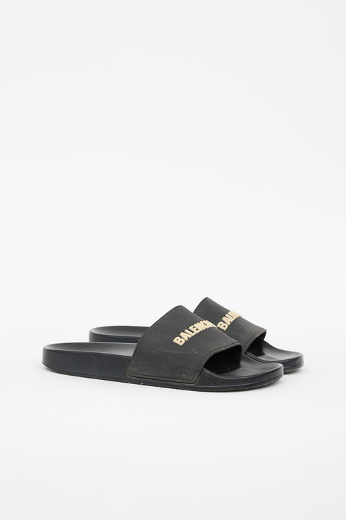 Balenciaga Logo Pool Slide