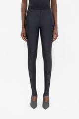 Balenciaga Black Logo Waist Stirrup Leggings