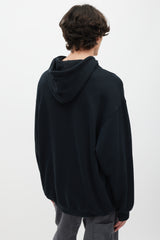 Balenciaga Black & Multicolour Embroidered Logo Hoodie