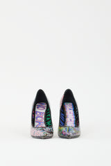 Balenciaga Black & Multicolour Graffiti Pointed Toe Pump