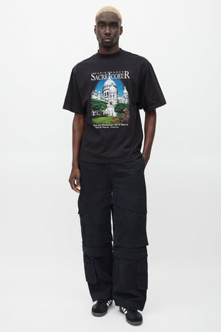 Balenciaga Black & Multicolour Graphic T-Shirt