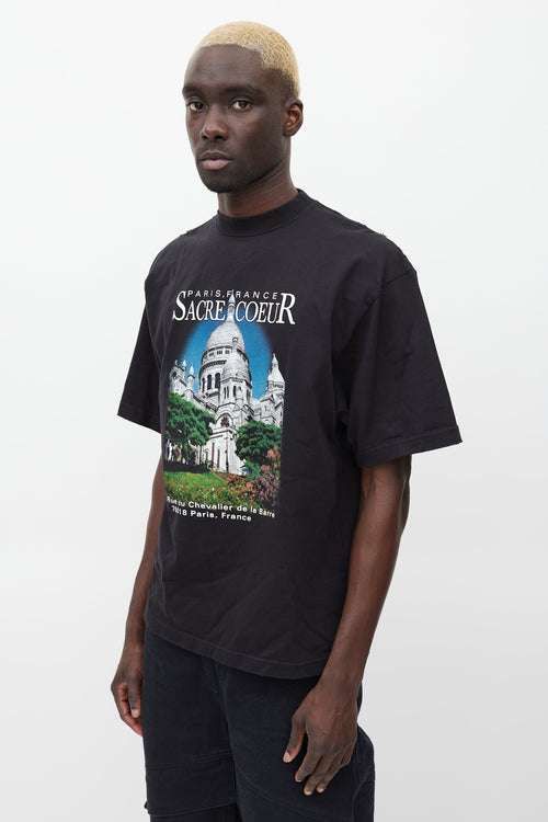 Balenciaga Black & Multicolour Graphic T-Shirt