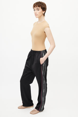Balenciaga Black & Multicolour Logo Track Pant