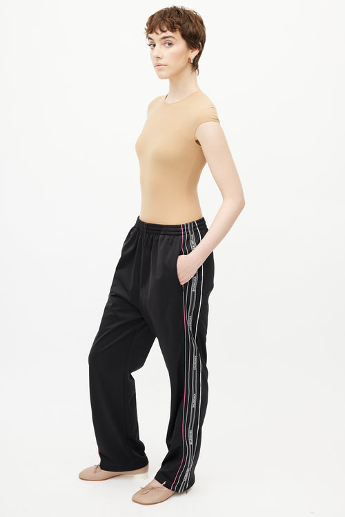 Balenciaga Black & Multicolour Logo Track Pant