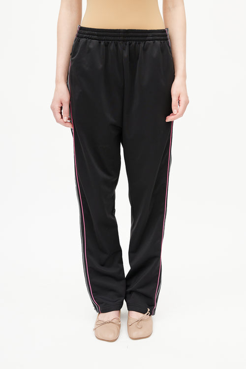 Balenciaga Black & Multicolour Logo Track Pant