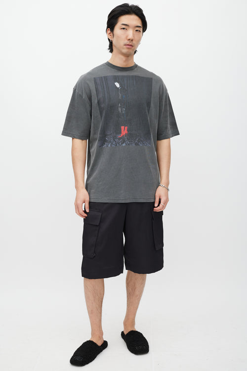 Balenciaga Black & Multicolour Photo Print T-Shirt