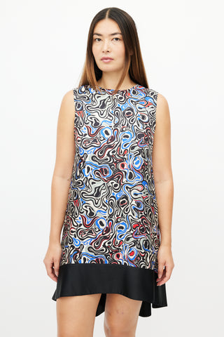 Balenciaga Black & Multicolour Psychedelic Silk Dress