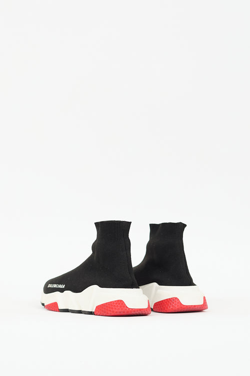 Balenciaga Black & Red Speed Knit Sneaker