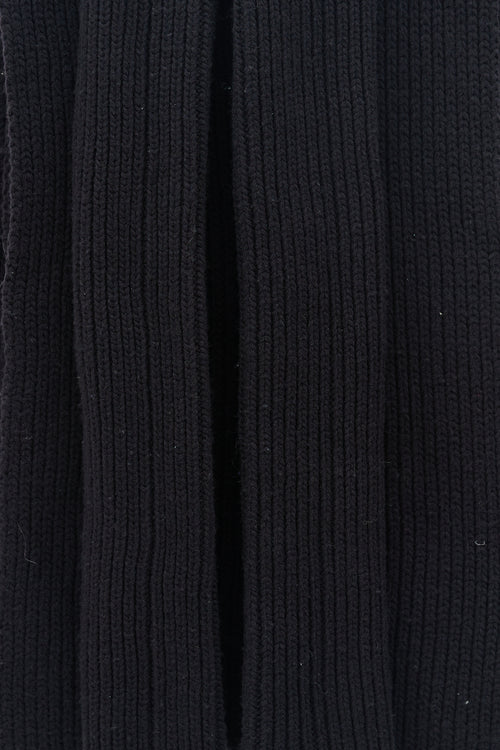 Balenciaga Black Ribbed Knit Shrug Scarf