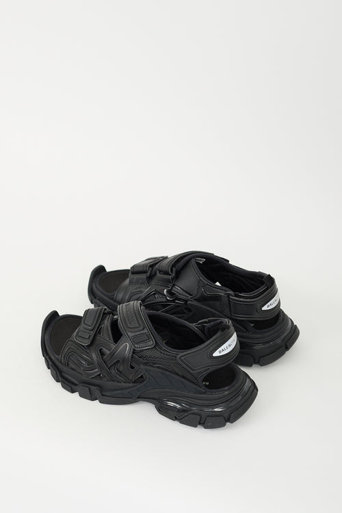 Balenciaga Black Rubber Track Strap Sandal