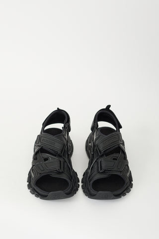 Balenciaga Black Rubber Track Strap Sandal