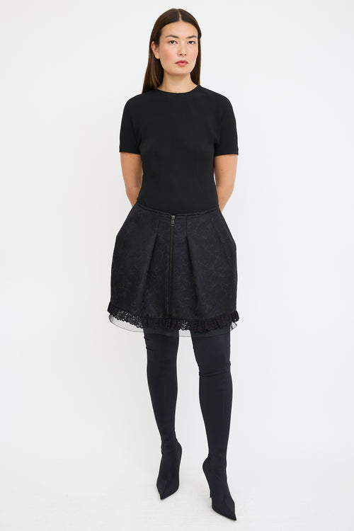 Balenciaga Black Ruffled Lace Dress