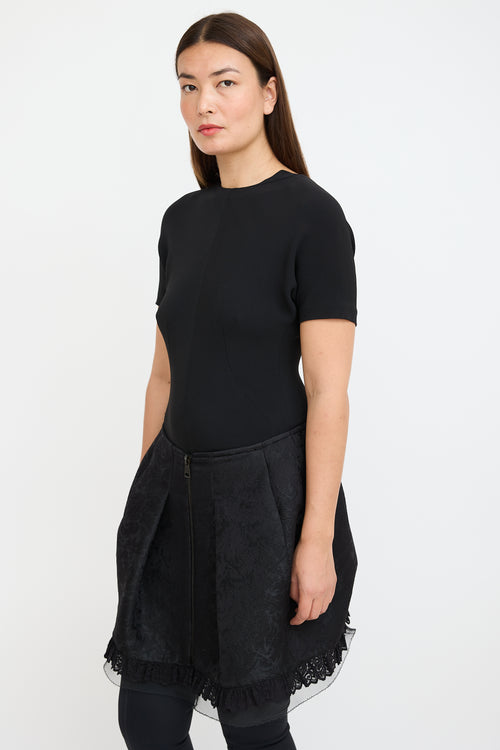 Balenciaga Black Ruffled Lace Dress