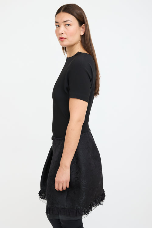 Balenciaga Black Ruffled Lace Dress