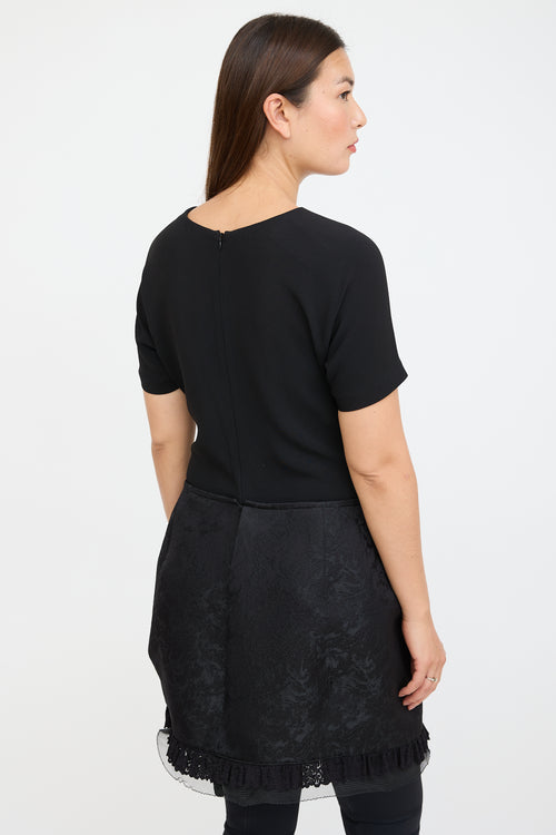 Balenciaga Black Ruffled Lace Dress