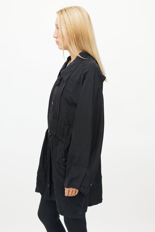 Balenciaga Black Silk Zip Jacket
