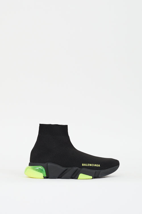 Balenciaga Black & Neon Yellow Speed Knit Sneaker