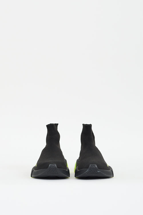 Balenciaga Black & Neon Yellow Speed Knit Sneaker