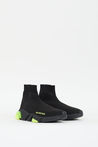 Balenciaga Black & Neon Yellow Speed Knit Sneaker