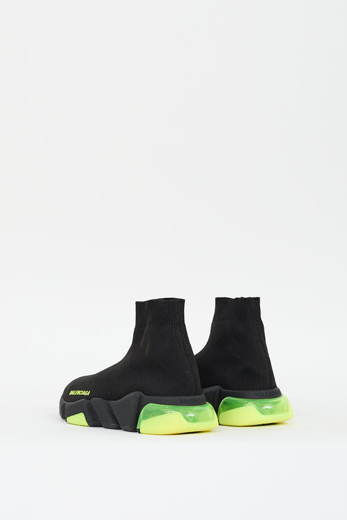 Balenciaga Black & Neon Yellow Speed Knit Sneaker