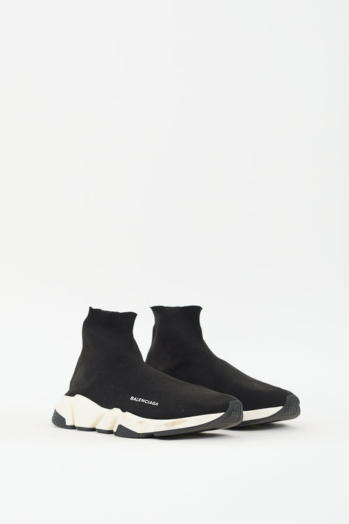 Balenciaga Black & White Speed Knit Sneaker