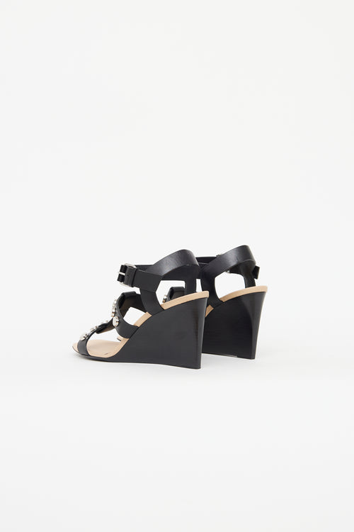 Balenciaga Black Studded Wedge Sandal