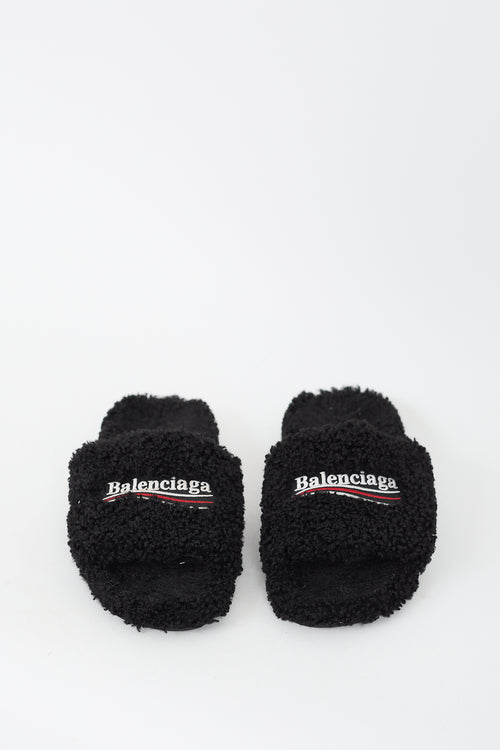 Balenciaga Black Furry Logo slide