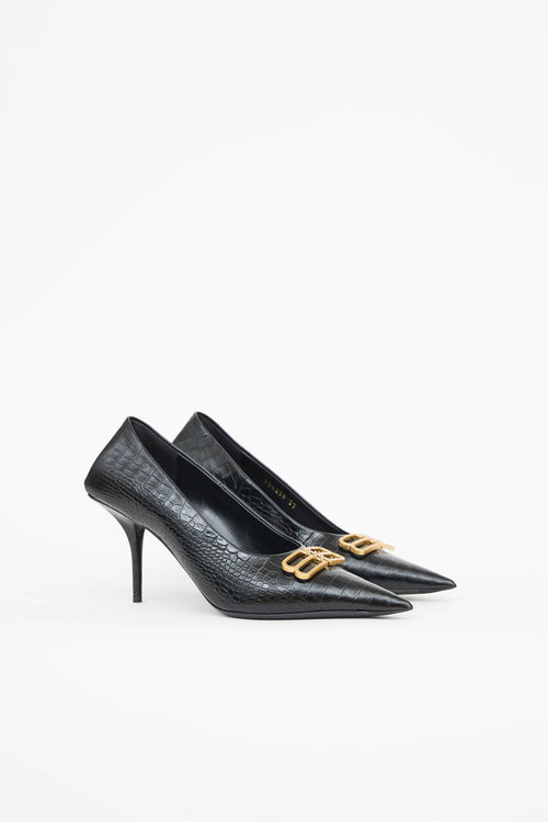 BalenciagaBB Croc Square Pump